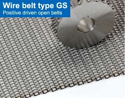 Wire belt type GS. Positive driven open belts